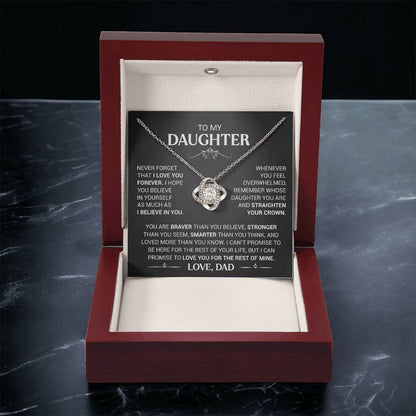 To My Daughter - Love Dad - Beautiful Gift Set - Love Knot Necklace -DLK013