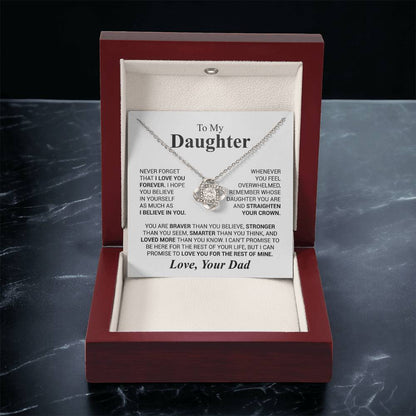To My Daughter - Love Dad - Beautiful Gift Set - Love Knot Necklace -DLK023