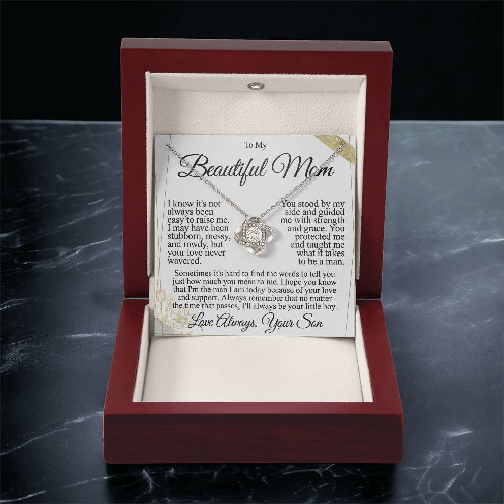 To My Mom - Beautiful Gift Set - Love Knot Necklace -MLK004