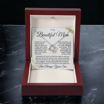 To My Mom - Beautiful Gift Set - Love Knot Necklace -MLK004
