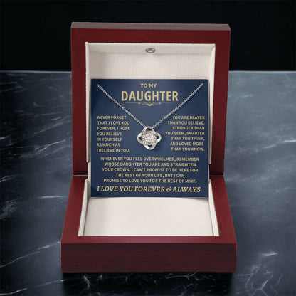 To My Daughter - Love Dad - Beautiful Gift Set - Love Knot Necklace -DLK007