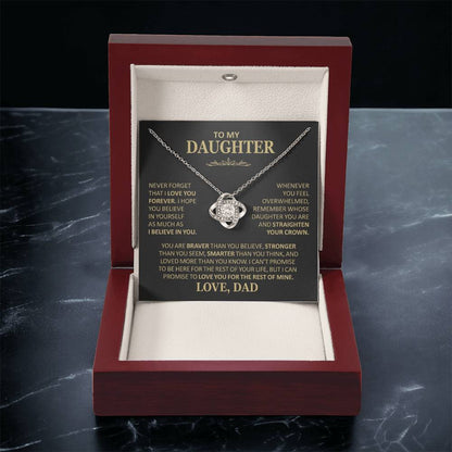 To My Daughter - Love Dad - Beautiful Gift Set - Love Knot Necklace -DLK020