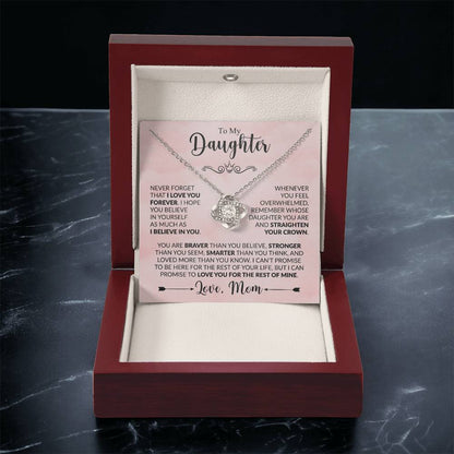 To My Daughter - Love Mom - Beautiful Gift Set - Love Knot Necklace -DLK022