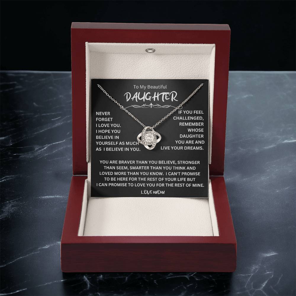 To My Daughter - Love Dad - Beautiful Gift Set - Love Knot Necklace -DLK014