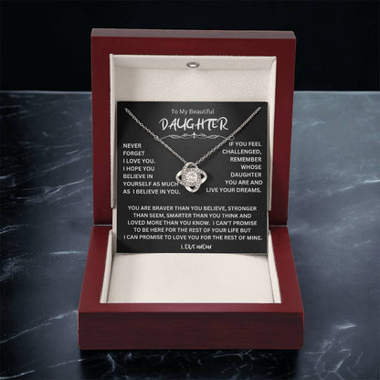 To My Daughter - Love Dad - Beautiful Gift Set - Love Knot Necklace -DLK014