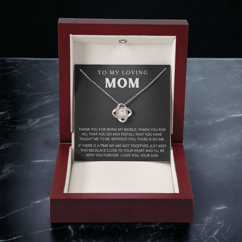 To My Mom - Beautiful Gift Set - Love Knot Necklace -MLK005