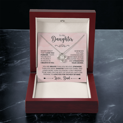 To My Daughter - Love Dad - Beautiful Gift Set - Love Knot Necklace -DLK021