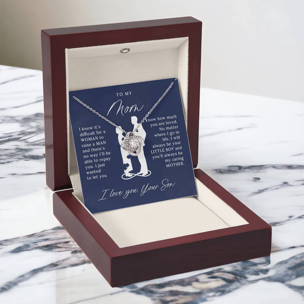 To My Mom - Beautiful Gift Set - Love Knot Necklace -MLK002