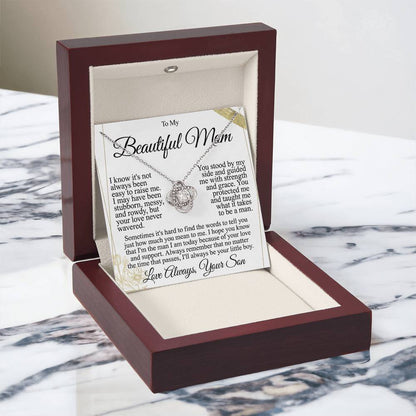 To My Mom - Beautiful Gift Set - Love Knot Necklace -MLK004