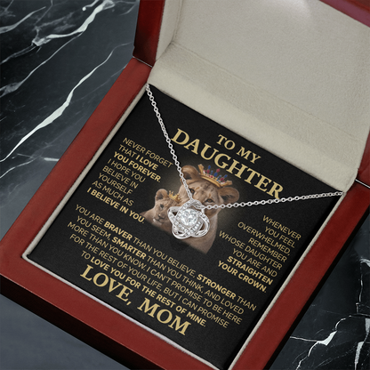 To My Daughter - Love Dad - Beautiful Gift Set - Love Knot Necklace -DLK015