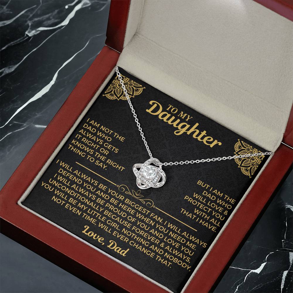To My Daughter - Love Dad - Beautiful Gift Set - Love Knot Necklace -DLK004