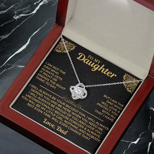 To My Daughter - Love Dad - Beautiful Gift Set - Love Knot Necklace -DLK004