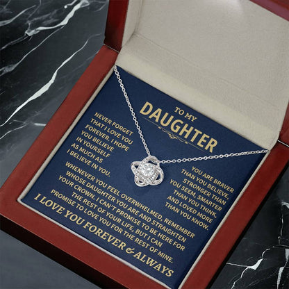 To My Daughter - Love Dad - Beautiful Gift Set - Love Knot Necklace -DLK007