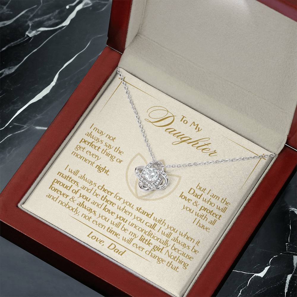To My Daughter - Love Dad - Beautiful Gift Set - Love Knot Necklace -DLK010