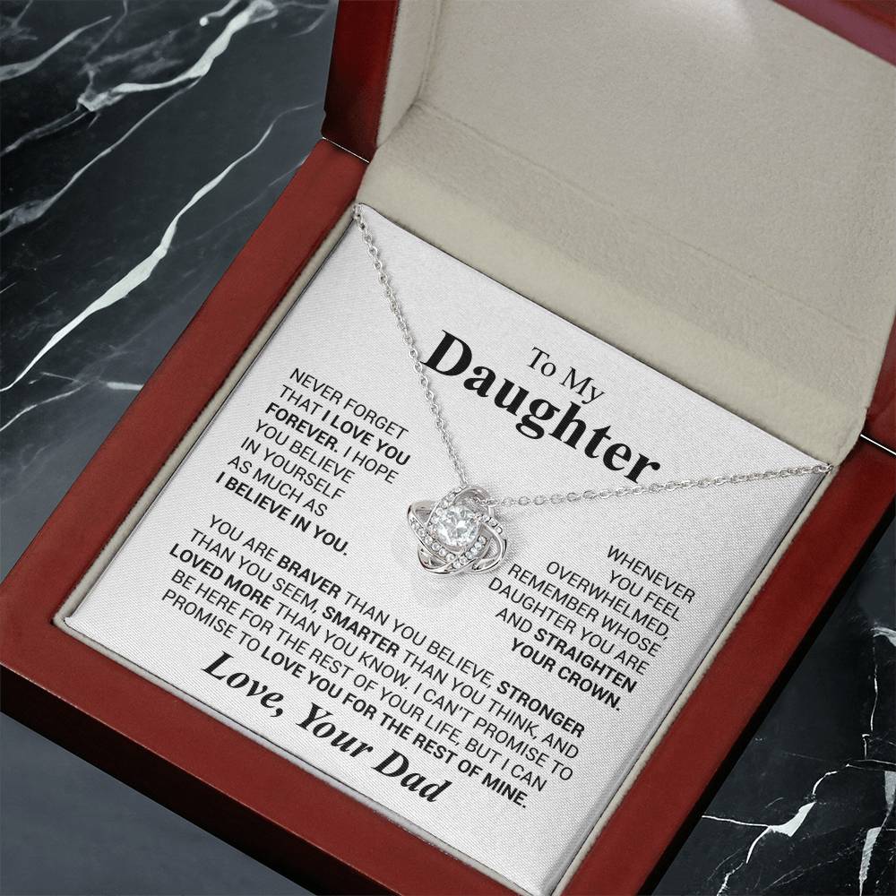 To My Daughter - Love Dad - Beautiful Gift Set - Love Knot Necklace -DLK023