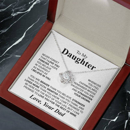 To My Daughter - Love Dad - Beautiful Gift Set - Love Knot Necklace -DLK023