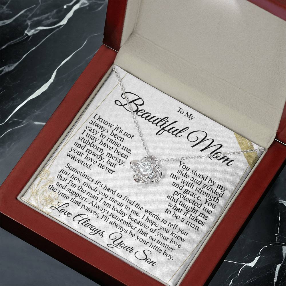 To My Mom - Beautiful Gift Set - Love Knot Necklace -MLK004