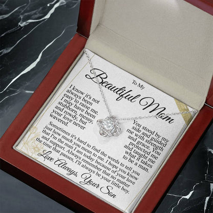 To My Mom - Beautiful Gift Set - Love Knot Necklace -MLK004