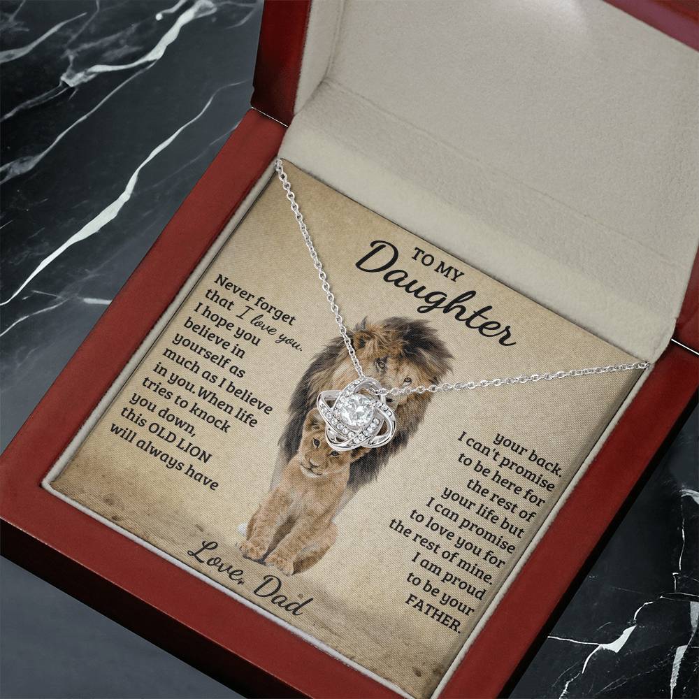 To My Daughter - Love Dad - Beautiful Gift Set - Love Knot Necklace -DLK018