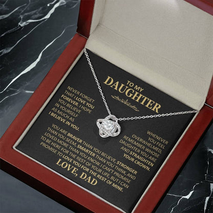 To My Daughter - Love Dad - Beautiful Gift Set - Love Knot Necklace -DLK020