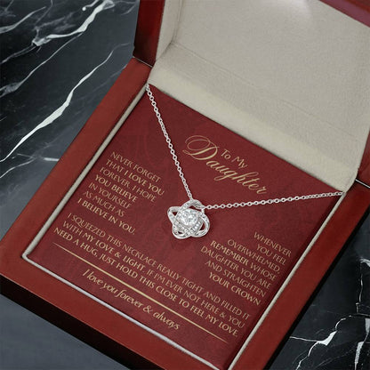 To My Daughter - Love Dad - Beautiful Gift Set - Love Knot Necklace -DLK005