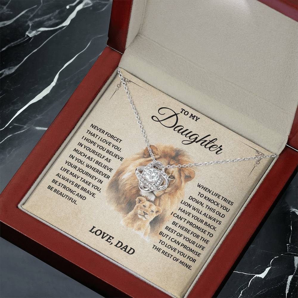 To My Daughter - Love Dad - Beautiful Gift Set - Love Knot Necklace -DLK011