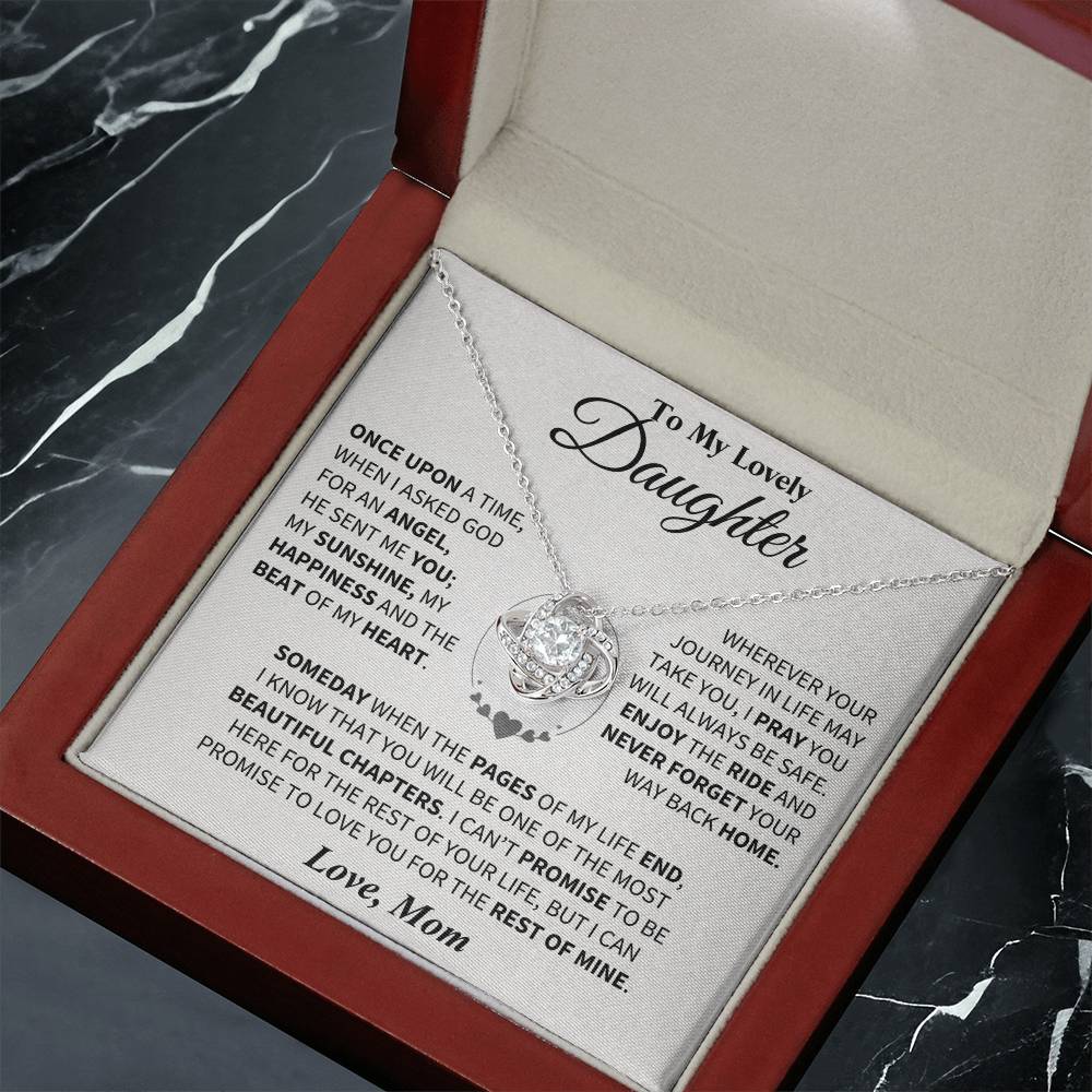 To My Daughter - Love Dad - Beautiful Gift Set - Love Knot Necklace -DLK012