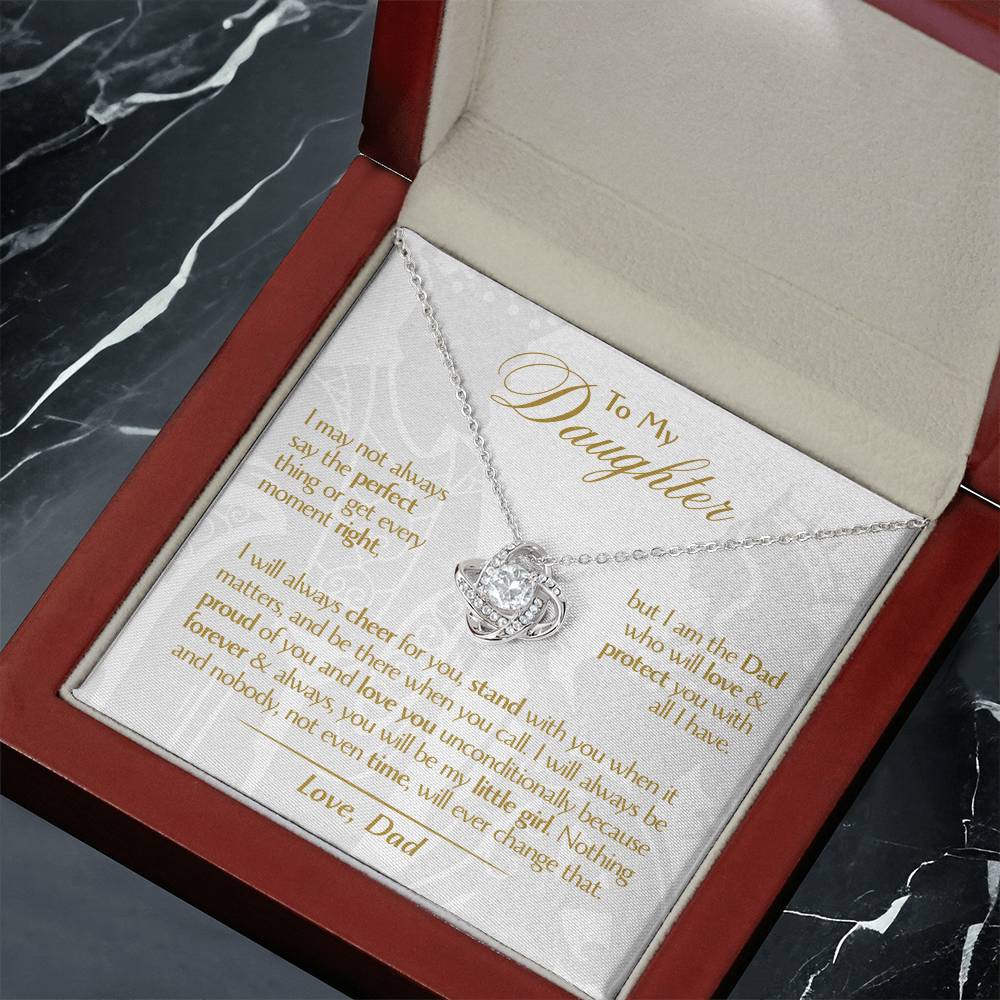 To My Daughter - Love Dad - Beautiful Gift Set - Love Knot Necklace -DLK006