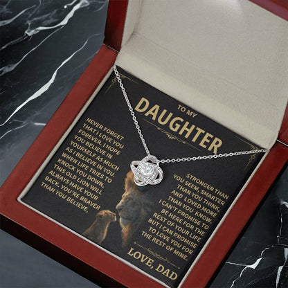 To My Daughter - Love Dad - Beautiful Gift Set - Love Knot Necklace -DLK009