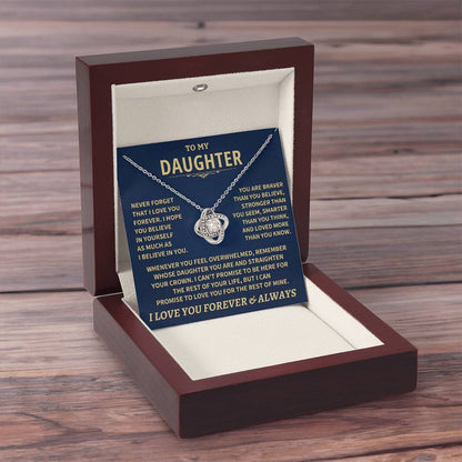 To My Daughter - Love Dad - Beautiful Gift Set - Love Knot Necklace -DLK007