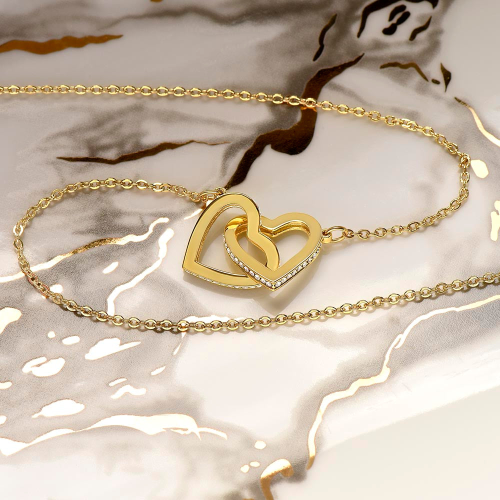 To My Wife - Beautiful Gift Set - Interlocking Hearts Necklace - WIH001