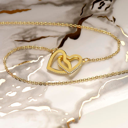 To My Wife - Beautiful Gift Set - Interlocking Hearts Necklace - WIH001
