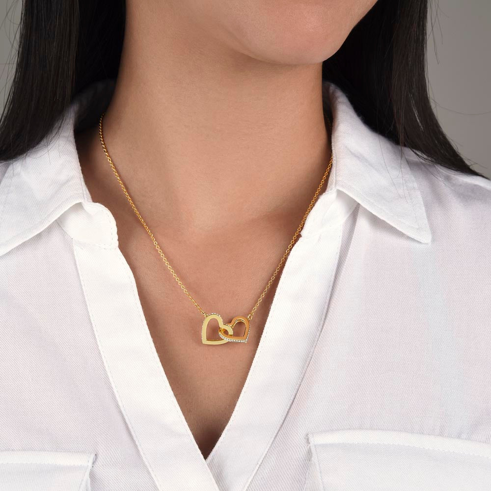 To My Wife - Beautiful Gift Set - Interlocking Hearts Necklace - WIH001