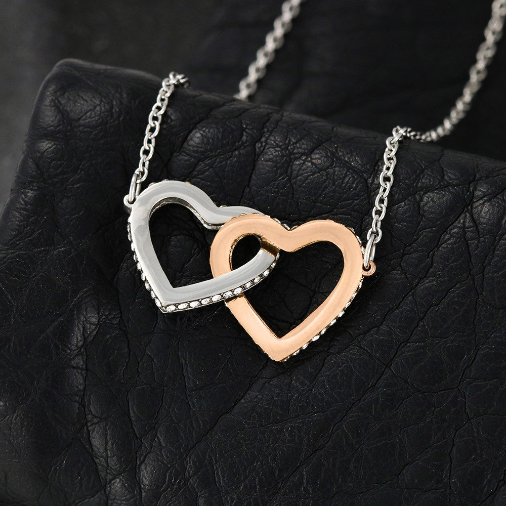 To My Daughter - Love Dad - Beautiful Gift Set - Interlocking Hearts Necklace - DIH001