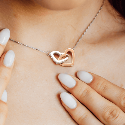 To My Daughter - Love Dad - Beautiful Gift Set - Interlocking Hearts Necklace - DIH001