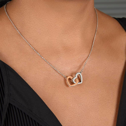 To My Wife - Beautiful Gift Set - Interlocking Hearts Necklace - WIH001