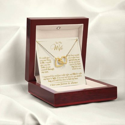 To My Wife - Beautiful Gift Set - Interlocking Hearts Necklace - WIH001