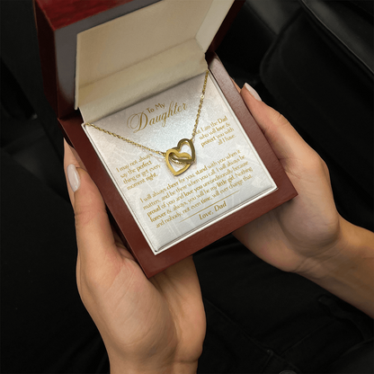 To My Daughter - Love Dad - Beautiful Gift Set - Interlocking Hearts Necklace - DIH001
