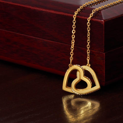 To My Daughter - Love Dad - Beautiful Gift Set - Interlocking Hearts Necklace - DIH001