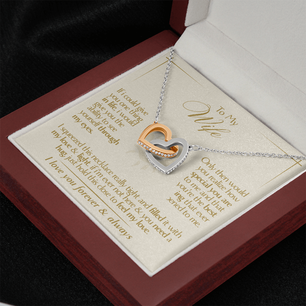 To My Wife - Beautiful Gift Set - Interlocking Hearts Necklace - WIH001