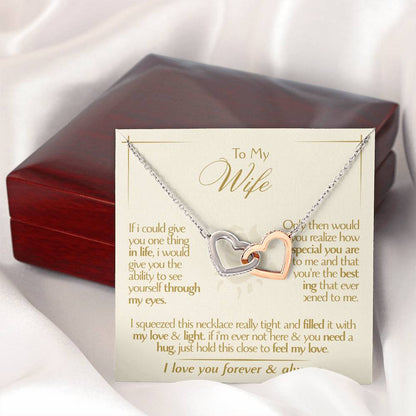 To My Wife - Beautiful Gift Set - Interlocking Hearts Necklace - WIH001