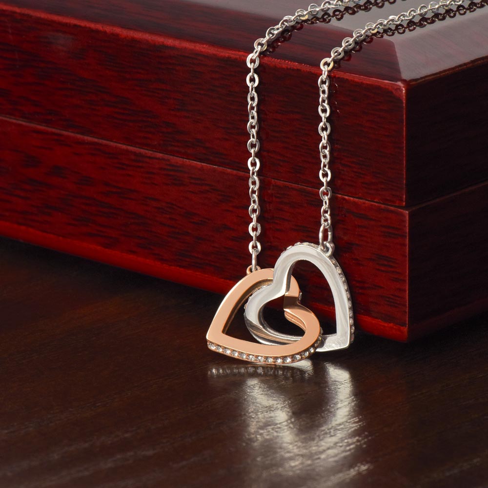 To My Wife - Beautiful Gift Set - Interlocking Hearts Necklace - WIH001