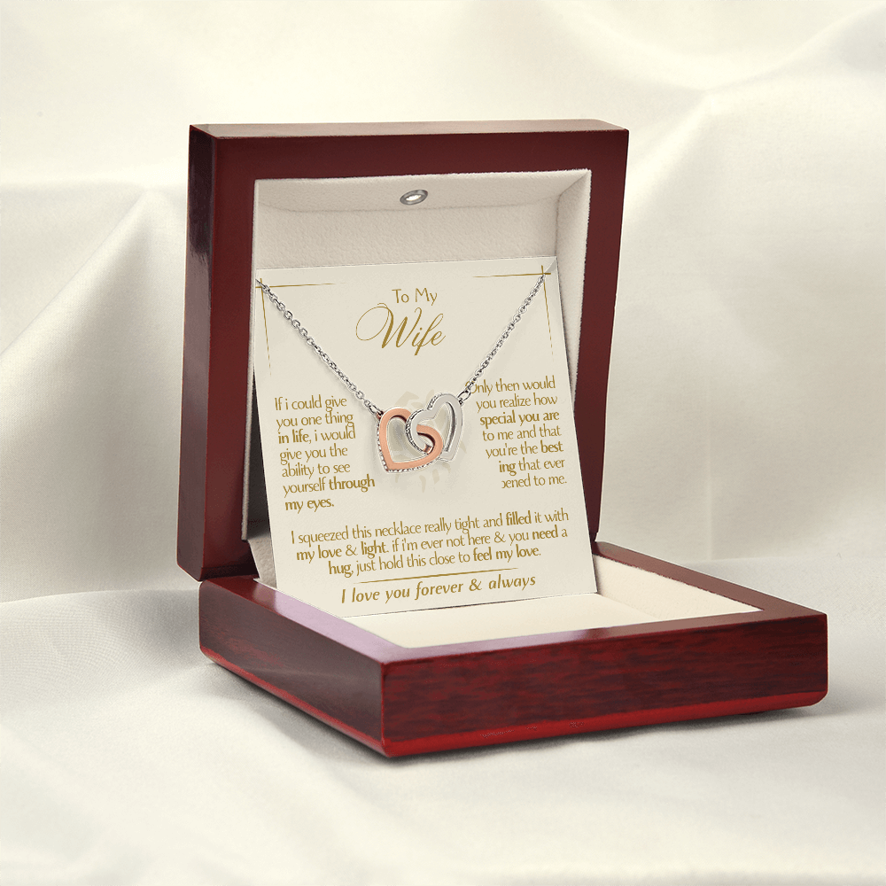 To My Wife - Beautiful Gift Set - Interlocking Hearts Necklace - WIH001
