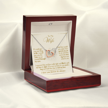 To My Wife - Beautiful Gift Set - Interlocking Hearts Necklace - WIH001