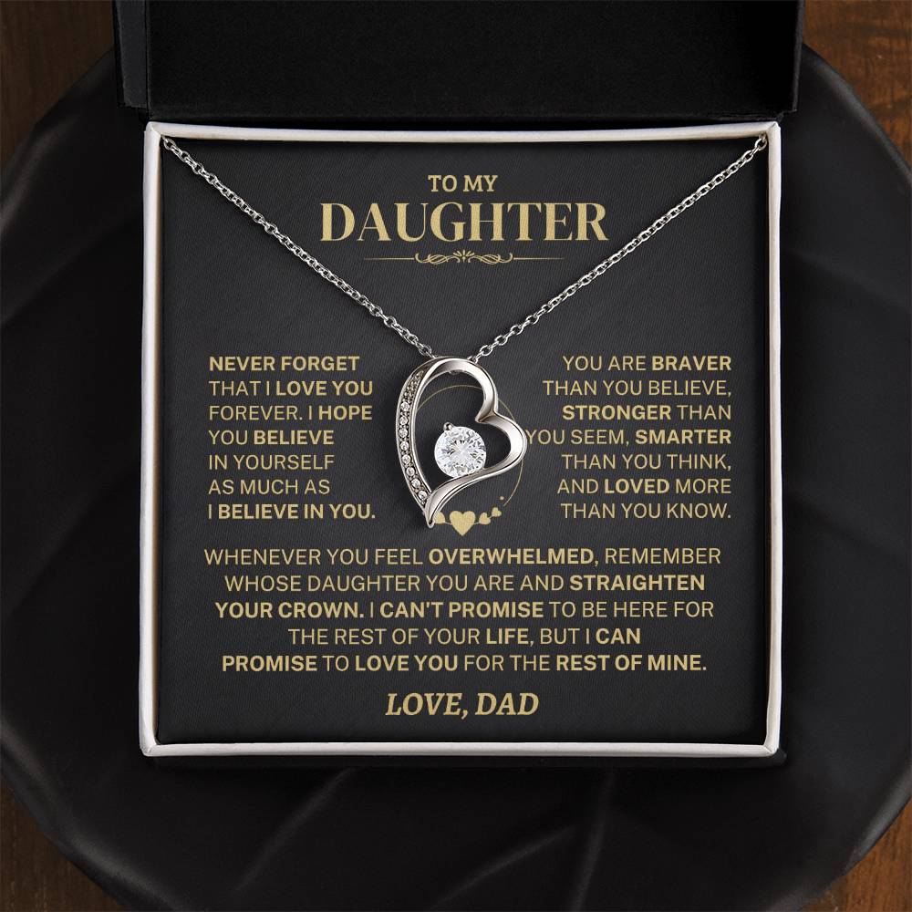 To My Daughter - Love Dad - Beautiful Gift Set - Forever Love Necklace - DFL008