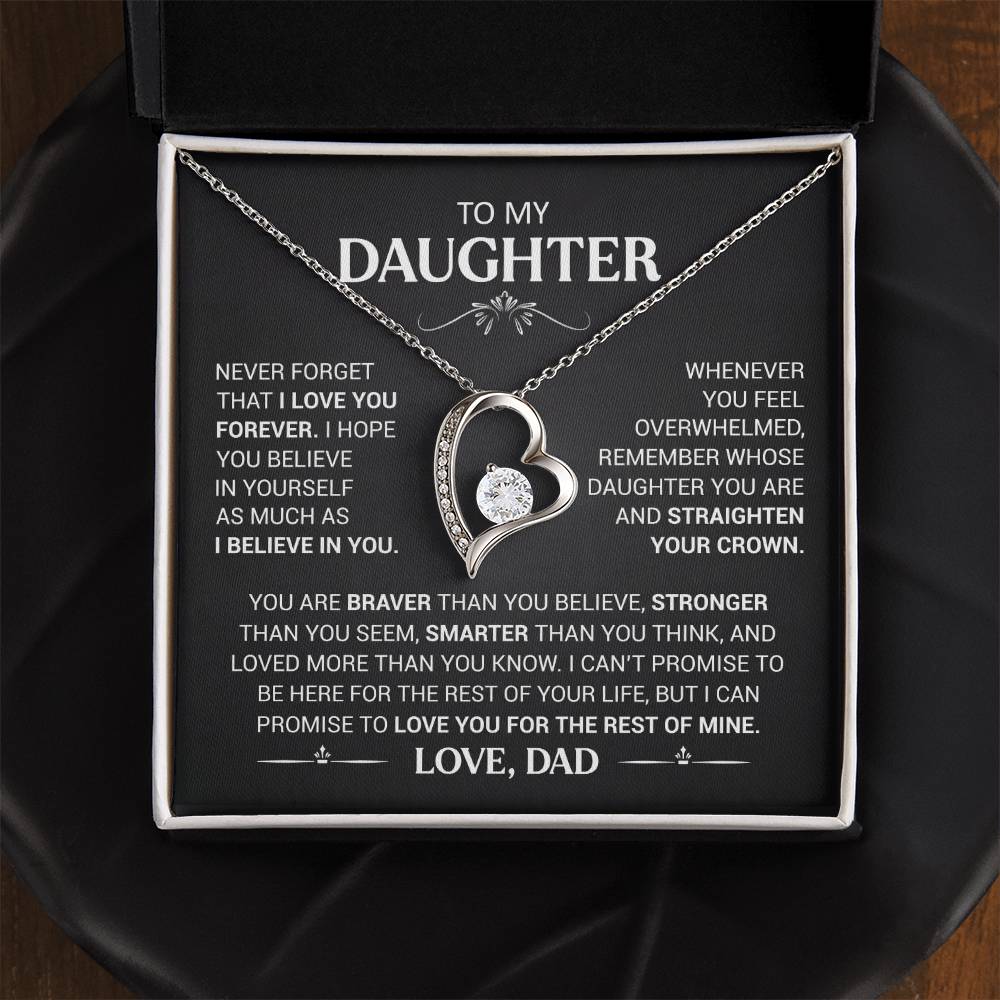 To My Daughter - Love Dad - Beautiful Gift Set - Forever Love Necklace - DFL016