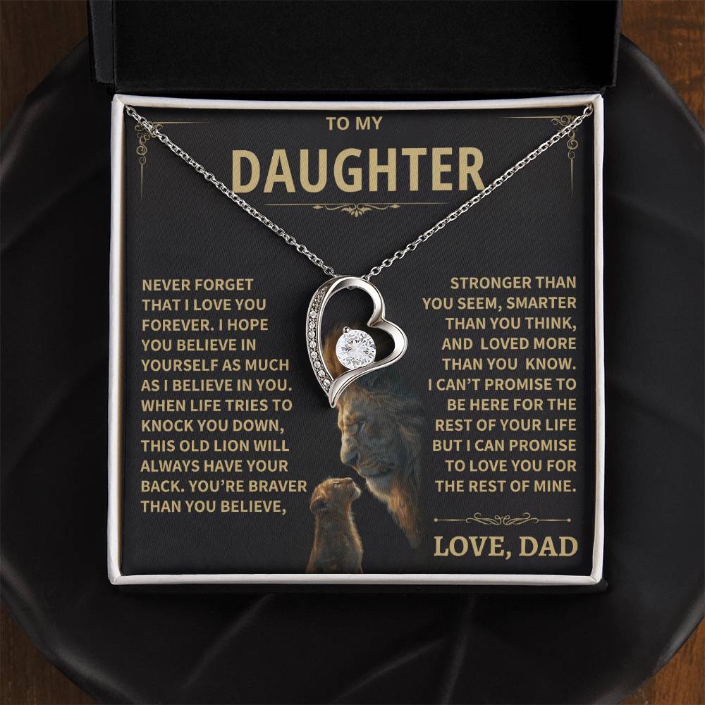 To My Daughter - Love Dad - Beautiful Gift Set - Forever Love Necklace - DFL012