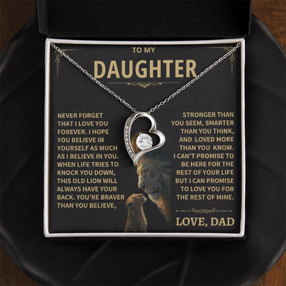 To My Daughter - Love Dad - Beautiful Gift Set - Forever Love Necklace - DFL012