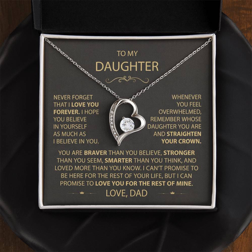 To My Daughter - Love Dad - Beautiful Gift Set - Forever Love Necklace - DFL017