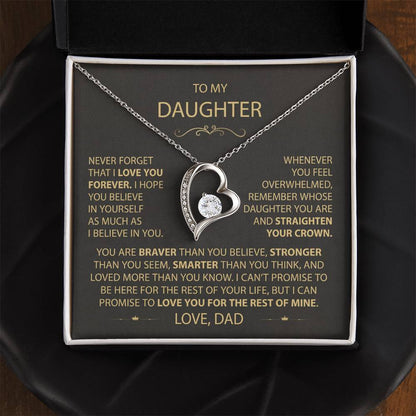 To My Daughter - Love Dad - Beautiful Gift Set - Forever Love Necklace - DFL017